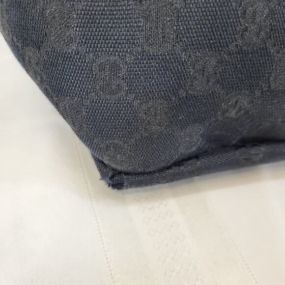 GUCCI Black GG Logo Canvas Hobo Bag - Picture 4 of 16